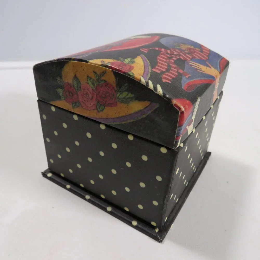 Red Hat Ring Gift Box with Domed Lid & Soft Felt inside Susan Winget Bob's Boxes